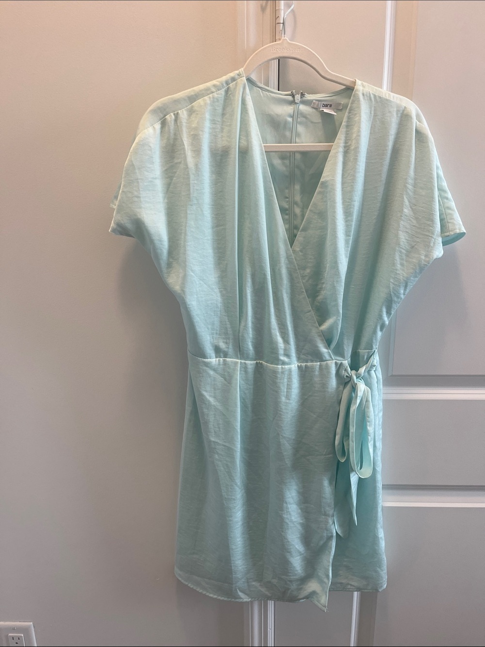 Bar III Light Aqua Wrap Mini Dress